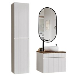 Zestaw Meblowy WIKI 60cm Biały Mat/Dąb Santa Fe Vintage