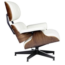 Fotel Szeroki LOUNGE HM PREMIUM Biały/Orzech