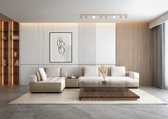 Lampa Sufitowa ASPA K-5834 Beż/Biały/Złoty