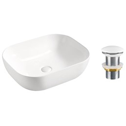 Zestaw Umywalkowy z Korkiem Click-Clack SMILE Biały