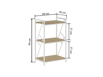 Regał R2(3P)-FX Dąb Naturalny/Biały