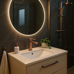 Bateria Umywalkowa Niska ARGUS Miedź Szczotkowany