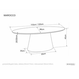 Ława MAROCCO 120x60cm Ecru