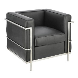 Fotel Kubik 68x75x67 Czarna Skóra