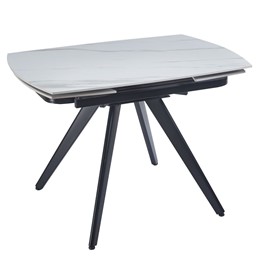 Stół Rozkładany ST31-FX (120-180)x80 Biały Marmur/Czarny
