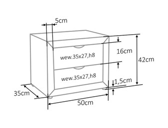 Szafka Nocna ET-002 Velvet Jasny Szary