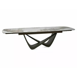 Stół Rozkładany MARANELLO Ceramic (290-200)x98cm Biały/Miedziany