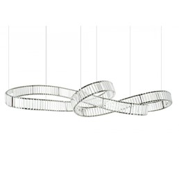 Lampa Wisząca WAVE 160B Srebrny/Transparentny