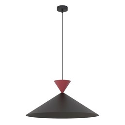 Lampa Wisząca RALF 1L Czarny/Burgundowy