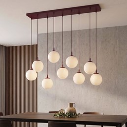 Lampa Wisząca COSMO 9 Burgundowy/Opal