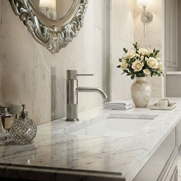 Bateria Umywalkowa Niska LUNGO STRIPE Nikiel Szczotkowany