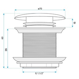 Korek Do Wanny Uniwersalny Złoty Szczotkowany
