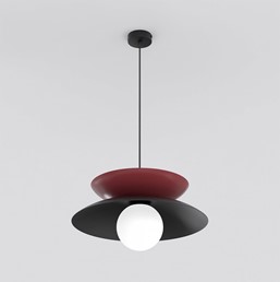 Lampa Wisząca NAGOYA 1 Czarny/Burgundowy