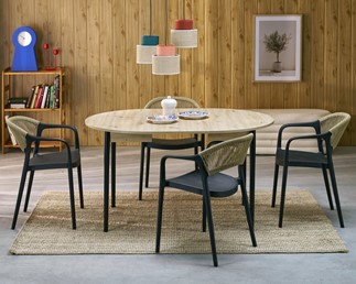 Stół Rozkładany PIVOT (102-142)x102 Dąb Artisan/Czarny