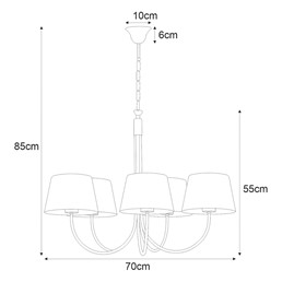 Lampa Wisząca SASTO K-4336 Czarny/Złoty