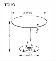 Stół Okrągły TOLIO fi90 Trawertyn/Kaszmir