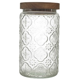 Słoik CISELE z Pokrywką z Akacji 1l Haft