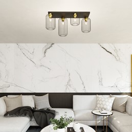 Lampa Sufitowa BARN 4 Czarny/Złoty