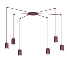 Lampa Wisząca TRAKER 6 Burgudnowy