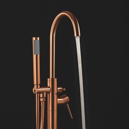 Bateria Wannowa Podłogowa LUNGO Miedź Szczotkowana