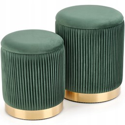 Zestaw Puf MONTY Ciemny Zielony