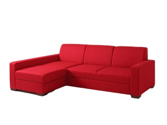 Narożnik Rozkładany Lozier L 231x164 Krwista Czerwień/Orzech