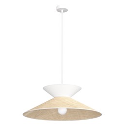 Lampa Wisząca SOFTA 1 Rattan/Biały