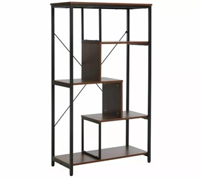 Regał NET B Czarny Mat/Ciemny orzech