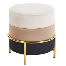 Puf Velvet P8-FX (G) Beż/Cappuccino/Czarny