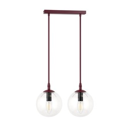 Lampa Wisząca COSMO 2 Burgundowy/Transparentny