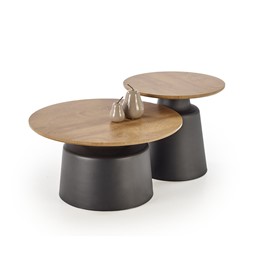 Zestaw 2 Ław MALOMI fi50/fi70 Naturalny/Czarny