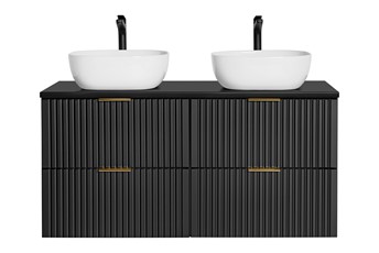Zestaw ADB B SMILE 40 120cm (2x Szafka + Blat + 2x Umywalka) Czarny