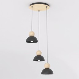 Lampa Wisząca KAKI 3PREM Czarny