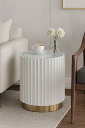 Stolik STILIG ST708 Fi45cm Biały/Złoty