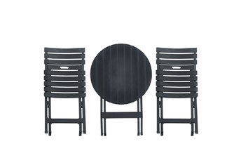 Zestaw Składany ZS1-FX Stół + 2 Krzesła Czarny