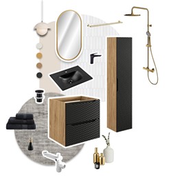 Zestaw Meblowy BLACK 90cm Dąb Olejowany/Czarny Mat