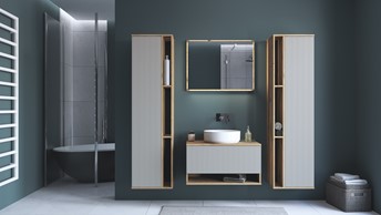 Lustro AVIOLA 80 cm z LED Dąb Artisan