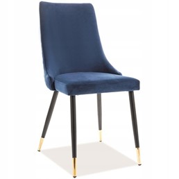 Krzesło PIANO Velvet Czarny/Złoty/Granatowy