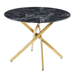 Stół ST19-FX fi100 Czarny Marmur/Złoty