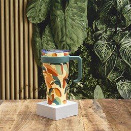 Kubek Termiczny Mini Miami Floral 600 ml Zielony