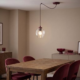 Lampa Wisząca LEVEL 1 Burgundowy/Transparentny