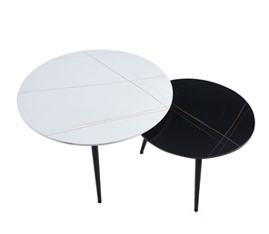 Ława L9-FX (B) 80/60 cm Biały/Czarny