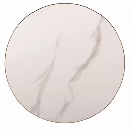 Ława VIRGO fi50 Biały Efekt Marmuru/Czarny