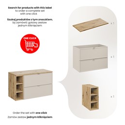 Zestaw Meblowy BELLA 100cm Dąb Artisan/Kaszmirowy Mat