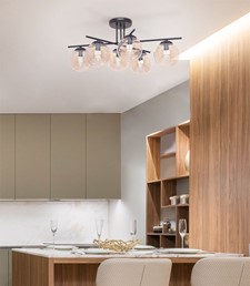 Lampa Sufitowa DELTA K-5162 Czarny/Bursztynowy