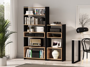 Regał TRIS 05 Dąb Artisan/Czarny