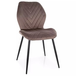 Krzesło MIKE Velvet Cappuccino/Czarny Mat