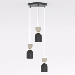 Lampa Wisząca GAUDI 3PREM Czarny/Beżowy