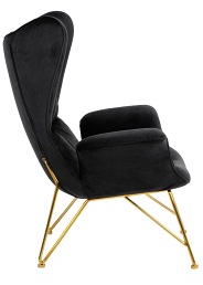 Fotel Shrimp Velvet 83x86x104 Czarny/Złoty