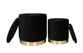 Zestaw Puf Velvet P4-FX Czarny/Złoty